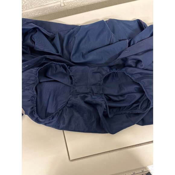 Vintage Blue Swan Nylon Satinette Button-Up Shirt Bodysuit With Pointed Collar L - Picture 12 of 13